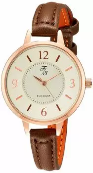 Часы ALIAS Solar F3 Analog Водонепроницаемый кожаный ремешок FP010BR2S Коричневый Женский коричневый