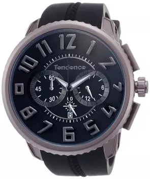 Часы Altec Gulliver с черным циферблатом, алюминием, минеральным стеклом, кварцевыми часами, 51 мм, TY146004 [Tendence] Мужские [Товар] чёрный