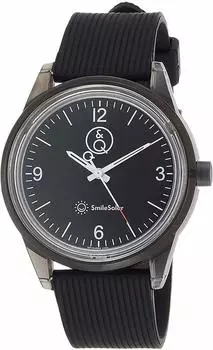 Часы Analog Smile Solar Водонепроницаемый уретановый ремень Черный [Citizen Q&Q] RP10-002 Мужские чёрный