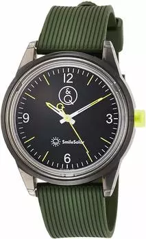 Часы Analog Smile Solar Водонепроницаемый уретановый ремень Черный x Зеленый [Citizen Q&Q] RP10-006 Мужские