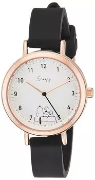 Часы Analog Snoopy Водонепроницаемый силиконовый ремень Черный [Fieldwork] PNT023-3 Женские чёрный