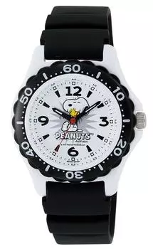 Часы Analog Snoopy водонепроницаемый уретановый ремешок белый x черный [Citizen Q&Q] AA96-0016