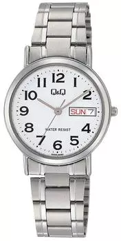 Часы Аналоговые Дата День недели Водонепроницаемый Металлический Браслет Белый [Citizen Q&Q] A203-204 Женские