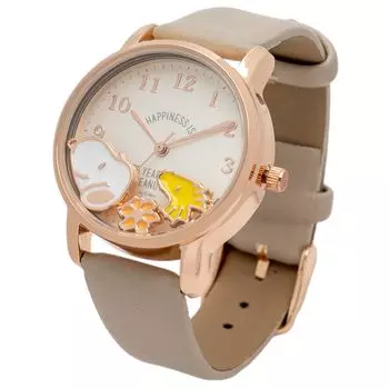 Часы аналоговые кожаный ремешок Snoopy PEANUTS 75th Anniversary Shakashaka часы J Woodstock Charcoal Gray [Fieldwork] женские PNT046-1