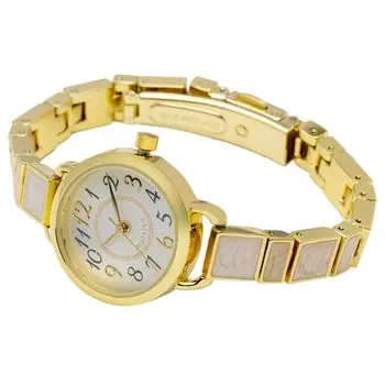 Часы аналоговые металлические браслет без никеля белые NF олень белый [Fieldwork] женские YM089-1 белый