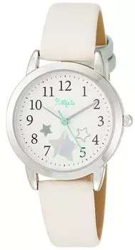 Часы аналоговые плавающие голограмма принт кожаный ремень для девочек слоновая кость [Fieldwork] KDS010-1 слоновая кость