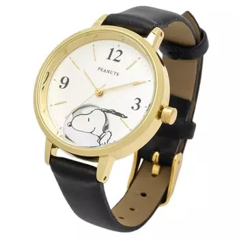 Часы аналоговые с кожаным ремешком Snoopy Hide and Seek Watch G Black [Fieldwork] женские PNT044-4 чёрный