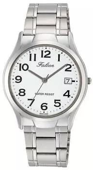 Часы аналоговые водонепроницаемые дата металлический ремешок белый [Citizen Q&Q] D012-204 мужские