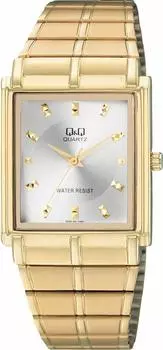 Часы аналоговые водонепроницаемые с металлическим ремешком серебристого цвета [Citizen Q&Q] QA80-001 мужские