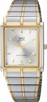 Часы аналоговые водонепроницаемые с металлическим ремешком серебристого цвета [Citizen Q&Q] QA80-401 мужские