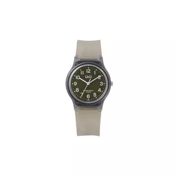 Часы аналоговые водонепроницаемые уретановые с ремешком черного цвета x скелетон [Citizen Q&Q] V06A-517VK