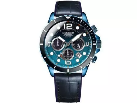 Часы Angel Clover TIME CRAFT DIVER TCD45NNG-NV мужские с синим кожаным/резиновым ремешком