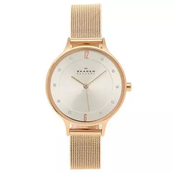Часы Anita 30 мм с сетчатым ремешком Кварцевые SKAGEN Розовое золото [Skagen] Женские (1)SKW2151 [Предмет]
