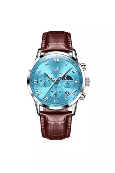Часы arche Business Quartz Arm Watch с циферблатом из нержавеющей стали, водонепроницаемые, светящиеся, памятные, светло-голубые, мужские, легко читаемые, мужские