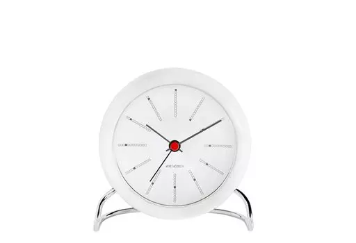 Часы Arne Jacobsen Clock Настольные часы Bankers 11 см белые AJ43675