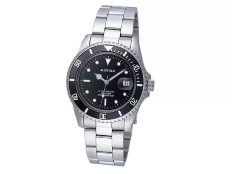 Часы Aureole SW-416M-1 мужские, серебристый, корпус из нержавеющей стали, индикатор даты