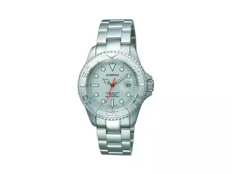 Часы Aureole SW-416M-6 мужские, серебристый, корпус из нержавеющей стали, индикатор даты
