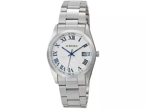 Часы Aureole SW-591M-D мужские с серебристым браслетом из нержавеющей стали и индикатором даты