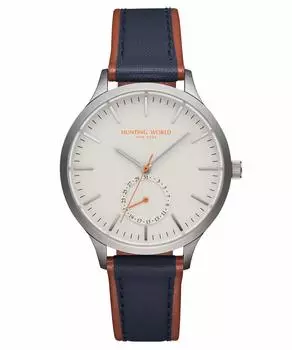 Часы Batue Classic Batue Cross с кожаным ремешком 36 мм кварцевые Batue Origin HW505WHBL синие [Hunting World] и мужские