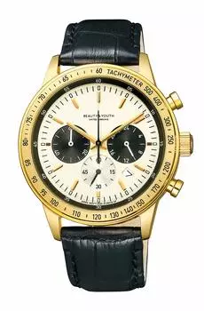 Часы BEAUTY YOUTH UNITED ARROWS LEATHER SPORTS CHRONO Black [Citizen] & BA4-922-10 Мужские