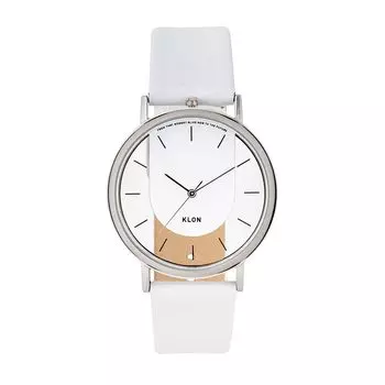 Часы белые популярные брендовые кожаные стильные женские унисекс белые скелетон часы KLON INVISIBLE RELATION WHITE 40 мм мужские белый