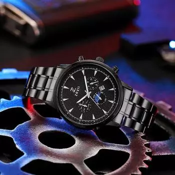 Часы Bendian 2024 года, новые мужские концептуальные мужские спортивные кварцевые часы, водонепроницаемые, модные, немеханические, точечная партия чёрный