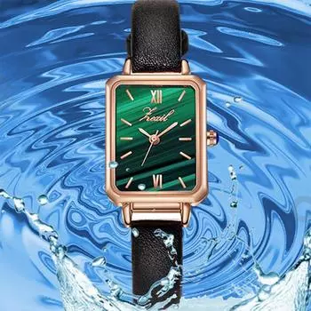 Часы Bendian женские часы ретро интернет знаменитости мода маленькие зеленые часы водонепроницаемые малахитовые зеленые дисковые часы