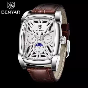 Часы BENYAR для мужчин, роскошные кварцевые часы, мужские спортивные военные наручные часы с хронографом