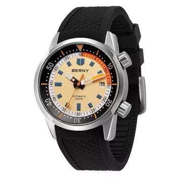 Часы BERNY Часы для дайвинга Автоматические часы Водонепроницаемость 20ATM Сапфировое стекло Супер яркие часы для дайверов Мужские мужские мужские мужские мужские для дайверов