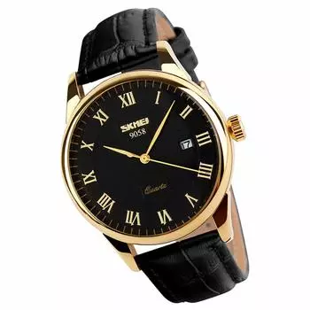 Часы Бизнес Наручные Водонепроницаемые Черные Кожаные Ременные Кварцевые Аналоговые Стильные Классические Повседневные Простые Дата День Недели Легкие Часы Подарок На День