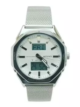 Часы Бизнес Популярный Модный Бренд Водонепроницаемые Подарочные Часы [Artstate AS3218C] Мужские Радиоуправляемые Радиоуправляемые серебряный