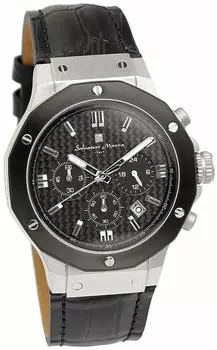 Часы Black x Silver Chronograph 10 ATM Water Resistant Business Formal [Salvatore Mara] Мужские