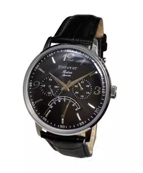 Часы Большие унисекс унисекс модель ретро кварцевые антикварные Nisex модель день дата навсегда кожаный ремешок также доступны в паре женские FL-2030 (СВ-БК)