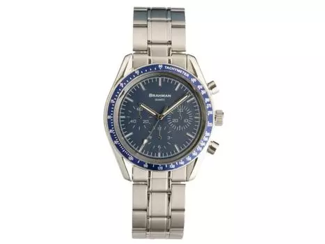 Часы BRAHMAN BR001-03 мужские, серебристый браслет из нержавеющей стали, металлический корпус, тахиметр