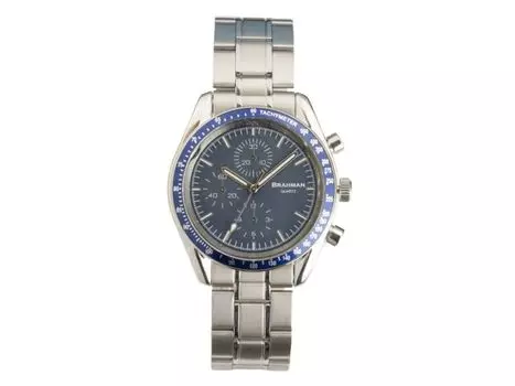 Часы BRAHMAN BR002-03 мужские серебристый браслет из нержавеющей стали металлический корпус хронограф