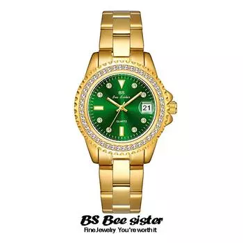 Часы Bs Bee Sister Crystal для женщин, известные роскошные водонепроницаемые элегантные женские наручные часы с датой, подарок на день рождения