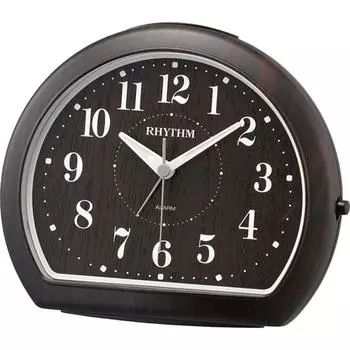Часы-будильник RHYTHM Analog Mikey R663 Continuous Second Hand Дизайн, который хорошо сочетается с комнатами Коричневый Темно-коричневый Отделка под дерево RHYTHM 8RE662SR06