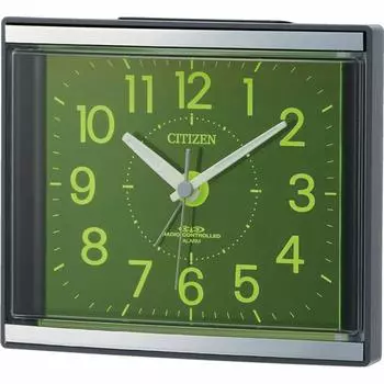 Часы-будильник RHYTHM Citizen с радиоприемником, аналоговые, легко читаемые, с фокусировкой на свету, серые, CITIZEN Zeal R434 4RL434-008