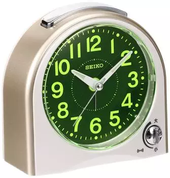 Часы-будильник Seiko аналоговый будильник с подсветкой золотой жемчуг KR503G SEIKO