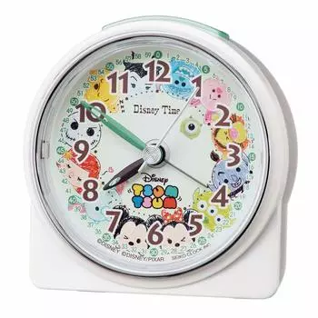 Часы-будильник Seiko, настольные часы с персонажами Disney Tsum Tsum, аналоговые, корпус из белого жемчуга xx FD481W Размер: 8,9 8,6 4,7см