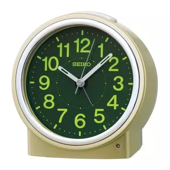 Часы-будильник Seiko, настольные часы, автоматическая подсветка, аналоговый циферблат из смолы, концентрирующий свет, виден даже ночью, золотой жемчуг, 116 x 115 x 81 мм