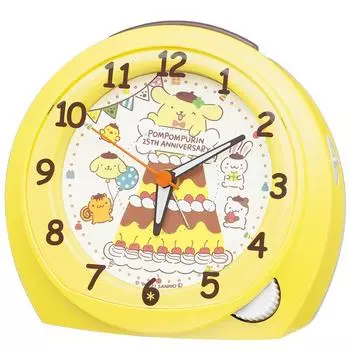 Часы-будильник Seiko, настольные часы с персонажами Sanrio Pompompurin, желтый жемчуг CQ804Y 11413077 мм