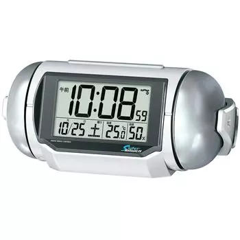 Часы-будильник Seiko с радиоприемником, цифровые, громкие, PYXIS SUPER RAIDEN, белый жемчуг, NR523W SEIKO
