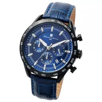 Часы Business Analog Chronograph Black Quartz с крестом для часов BKNV [Salvatore Marra] Мужские [Товар]