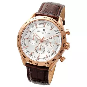 Часы Business Analog Chronograph Black Quartz с крестом для часов PGWH [Salvatore Marra] Мужские [Товар]