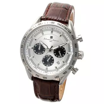 Часы Business Analog Chronograph Black Quartz с крестом для часов SSWH [Salvatore Marra] Мужские [Товар]