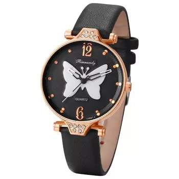 Часы Butterfly Cute Leather Strap Водонепроницаемые: Модные кварцевые часы с аналоговым дисплеем Butterfly и регулируемой длиной - для девочек, учеников начальной школы,