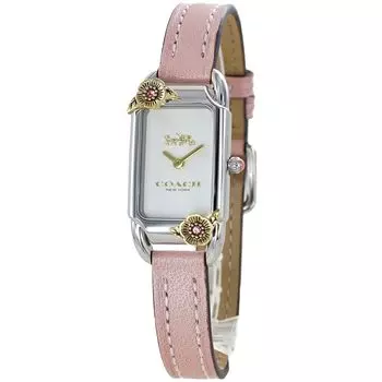 Часы CADIE прямоугольные квадратные розовые кожаные кожаные часы с ремешком 14504037 [Coach] женские [Товар]