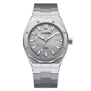 Часы CADISEN с автоматическим заводом, сделано в Японии, механизм MIYOTA8215, Royal Oak, немецкий дизайнер, ретро-стиль, водонепроницаемый корпус 10 АТМ, механический