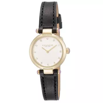 Часы CARY Серебряный циферблат Нержавеющая сталь Минеральное стекло Кварцевые повседневные водонепроницаемые китайские часы 14504014 Черный [Coach] 24.5MM Женские [Товар]